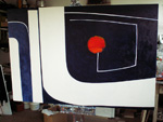 Roger Large, Red Orb, (114), oil, 180x121cm, £2,500