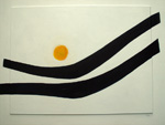 Roger Large, Dark Horizon with Sun, (2), acrylic, 60x44cm, SOLD